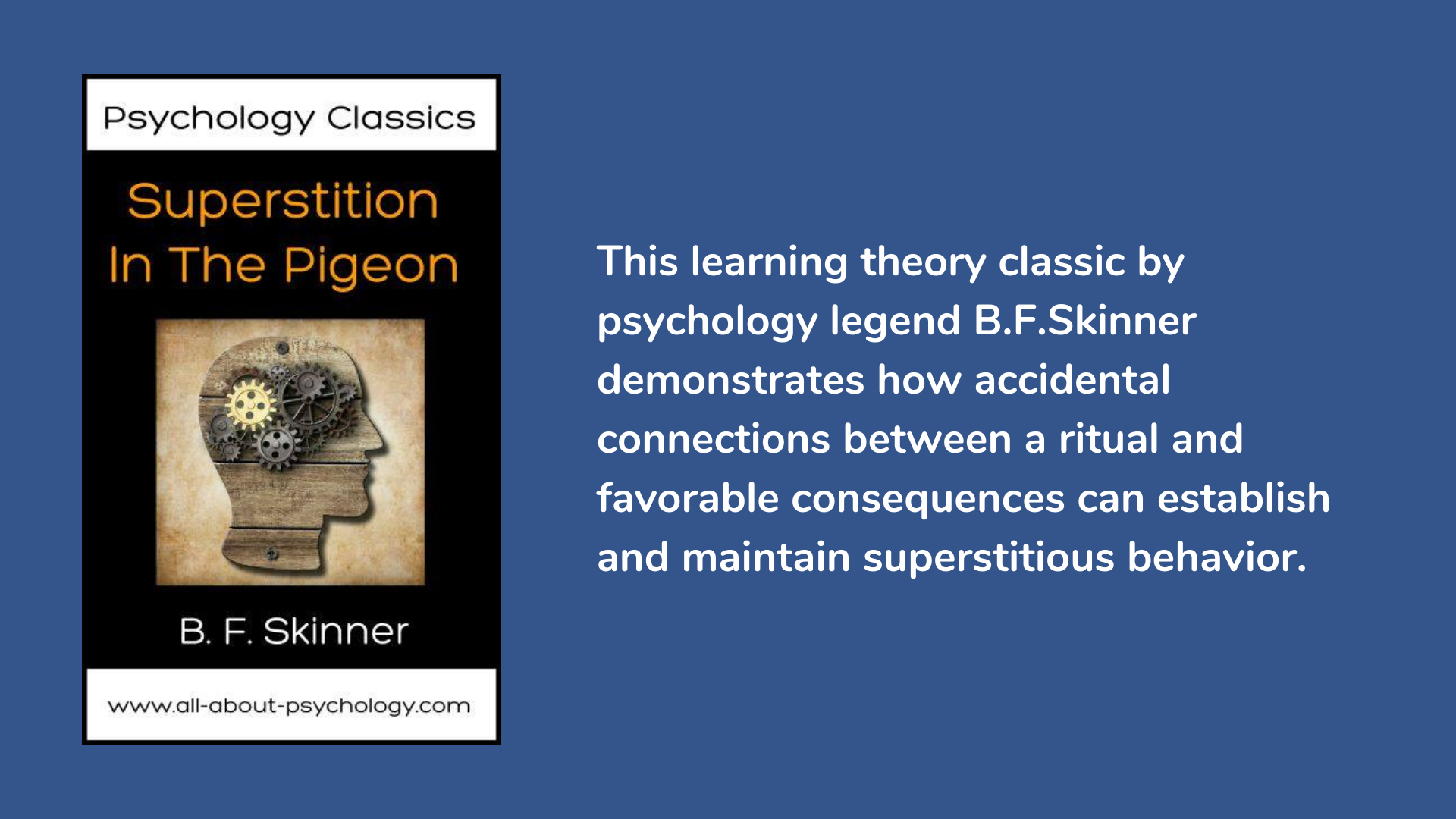 Superstition in The Pigeon by psychology legend B. F. Skinner